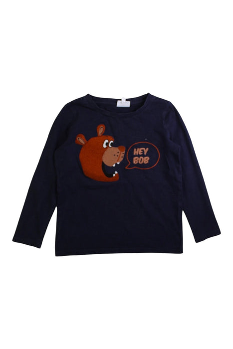 A Navy Long Sleeve T Shirts from Seed in size 5T for boy. (Front View)