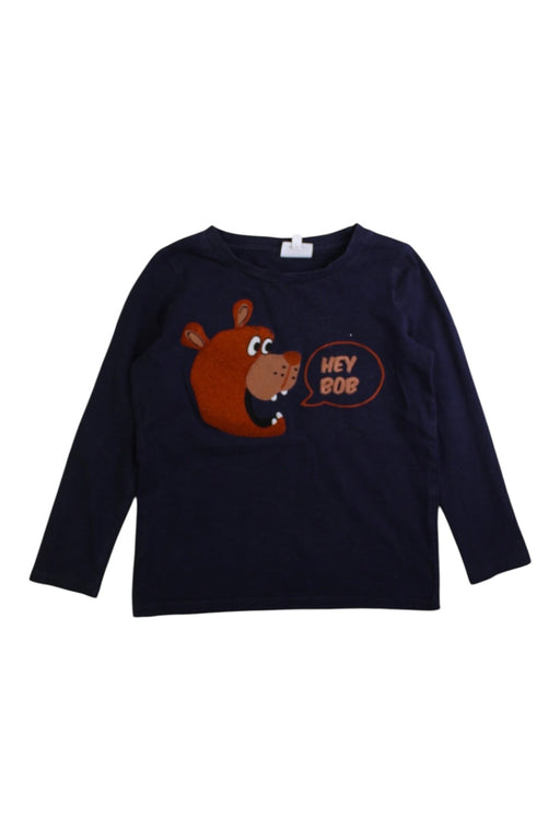A Navy Long Sleeve T Shirts from Seed in size 5T for boy. (Front View)