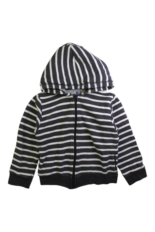 A Navy Hooded Sweatshirts from Petit Bateau in size 6T for boy. (Front View)