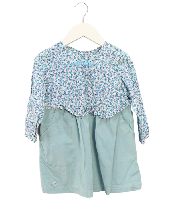 A Blue Long Sleeve Dresses from Ragmart in size 2T for girl. (Front View)