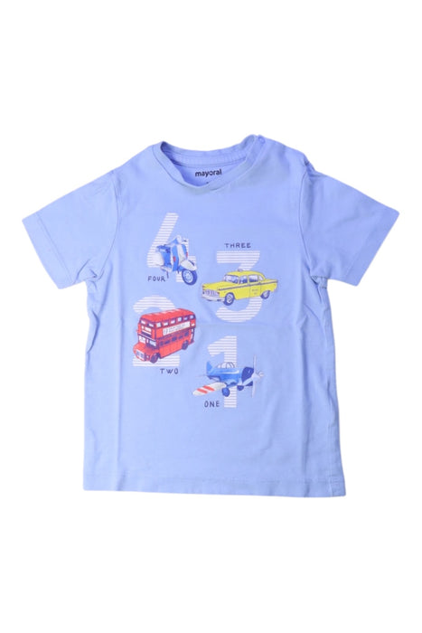 A Blue Short Sleeve T Shirts from Mayoral in size 3T for boy. (Front View)