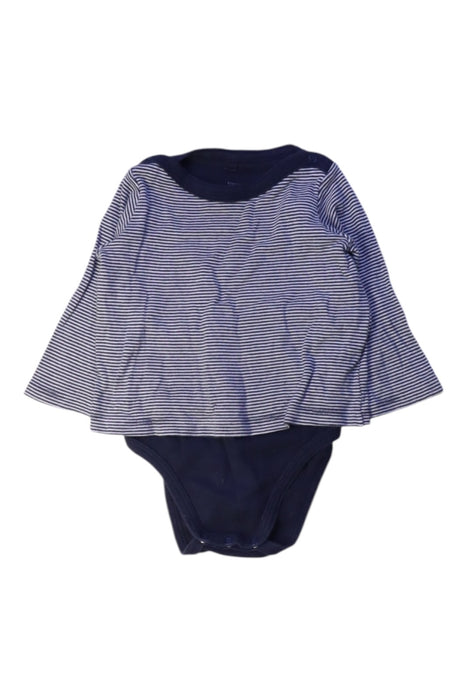A Navy Long Sleeve Bodysuits from Petit Bateau in size 6-12M for boy. (Front View)