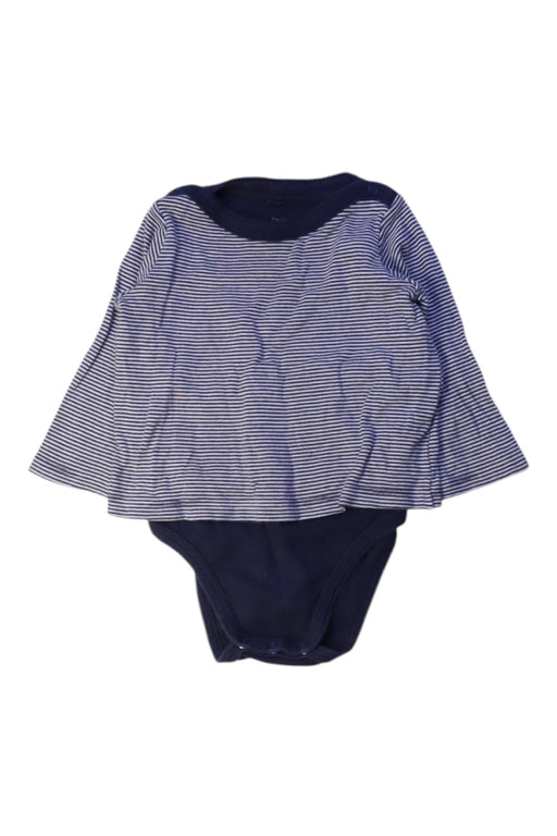 A Navy Long Sleeve Bodysuits from Petit Bateau in size 6-12M for boy. (Front View)