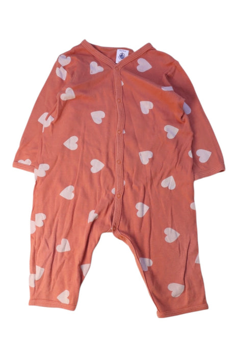 A Orange Long Sleeve Rompers from Petit Bateau in size 6-12M for girl. (Front View)