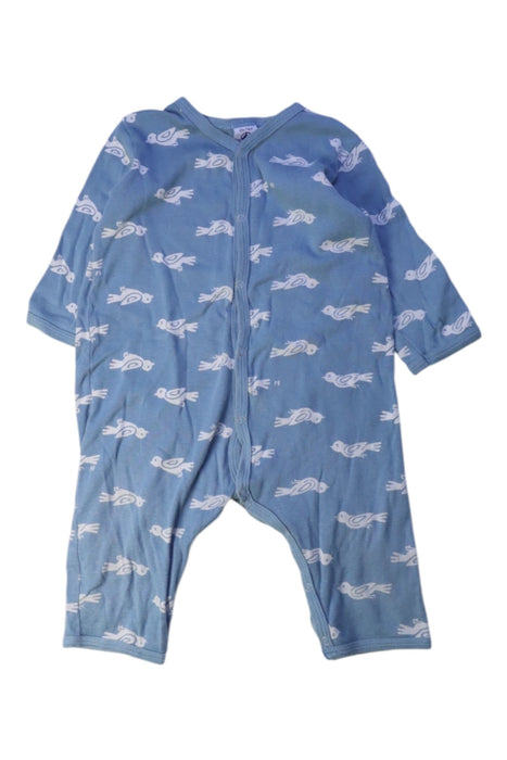 A Blue Long Sleeve Rompers from Petit Bateau in size 6-12M for girl. (Front View)
