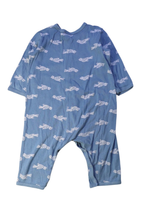 A Blue Long Sleeve Rompers from Petit Bateau in size 6-12M for girl. (Back View)