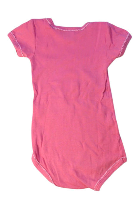 A Pink Short Sleeve Bodysuits from Petit Bateau in size 6-12M for girl. (Back View)