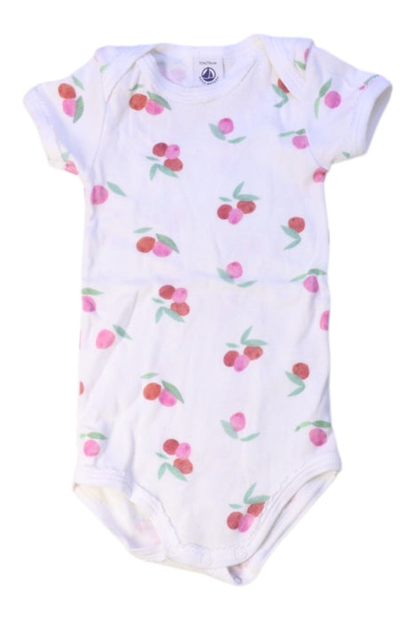 A White Short Sleeve Bodysuits from Petit Bateau in size 6-12M for girl. (Front View)