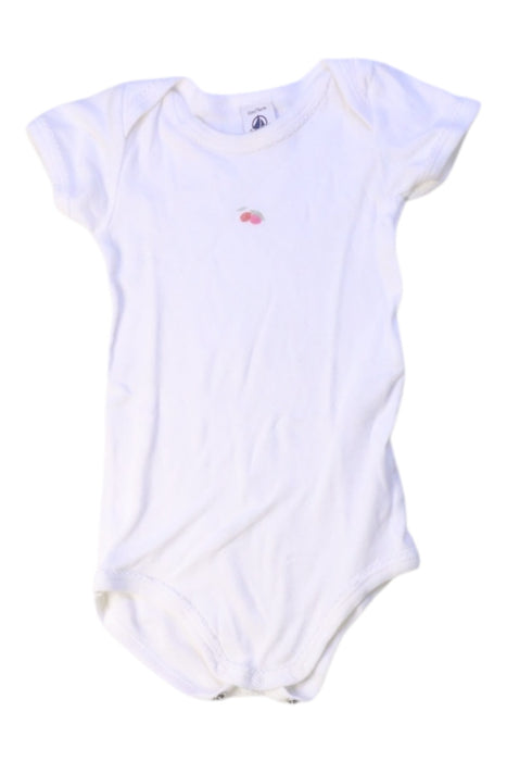 A White Short Sleeve Bodysuits from Petit Bateau in size 6-12M for neutral. (Front View)
