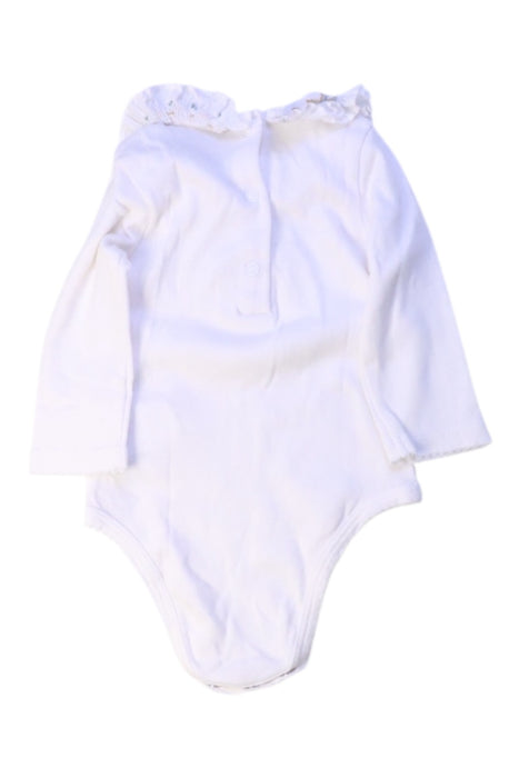 A White Long Sleeve Bodysuits from Cyrillus in size 6-12M for girl. (Back View)