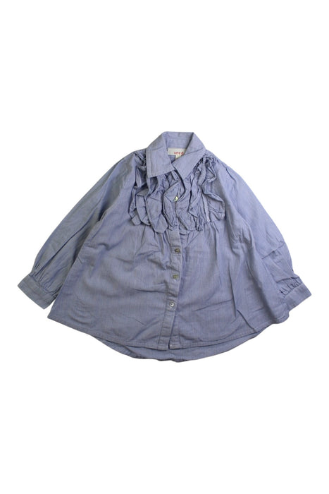 A Blue Long Sleeve Shirts from Seed in size 12-18M for girl. (Front View)