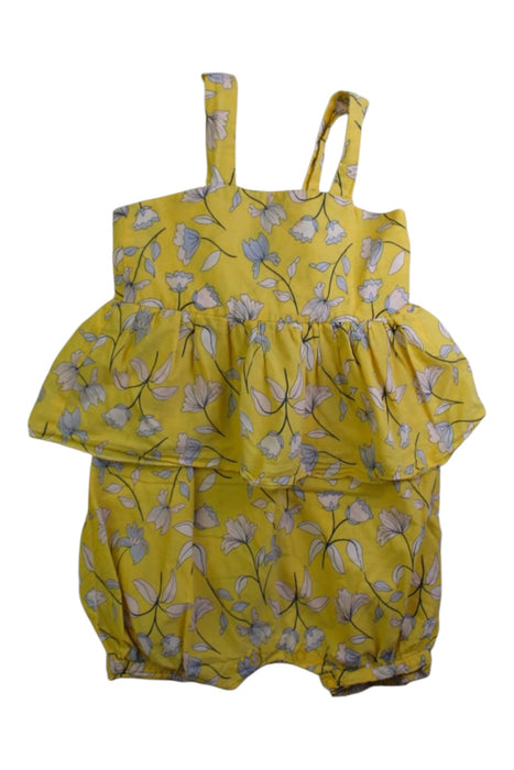 A Yellow Sleeveless Rompers from Seed in size 12-18M for girl. (Front View)