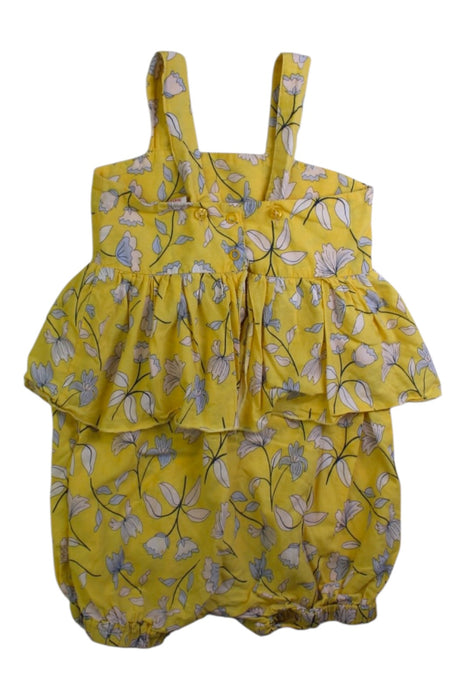 A Yellow Sleeveless Rompers from Seed in size 12-18M for girl. (Back View)