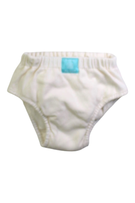 A White Swim Diapers from Charlie Banana in size 4T for neutral. (Front View)