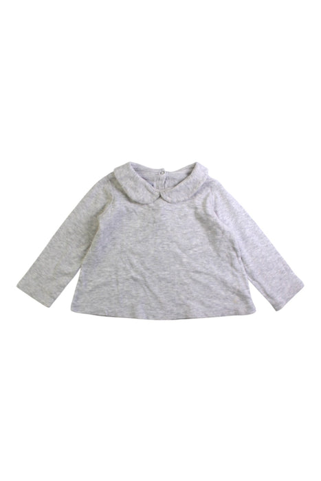 A Grey Long Sleeve Tops from Petit Bateau in size 12-18M for girl. (Front View)