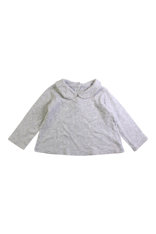 A Grey Long Sleeve Tops from Petit Bateau in size 12-18M for girl. (Front View)