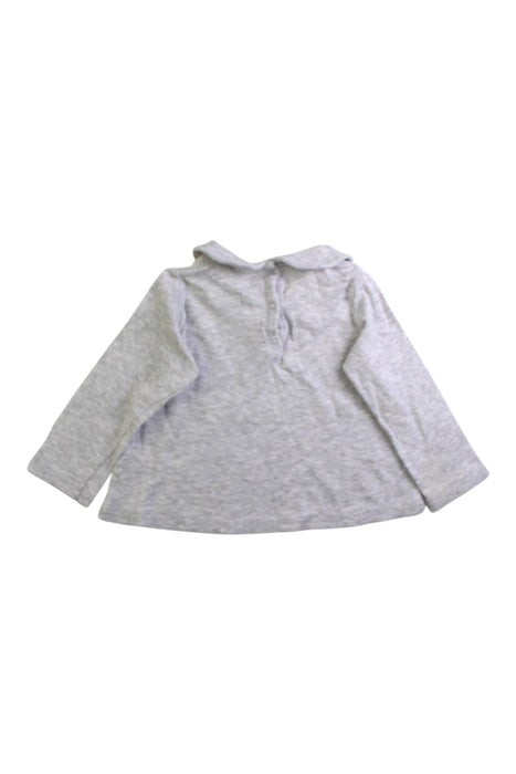 A Grey Long Sleeve Tops from Petit Bateau in size 12-18M for girl. (Back View)