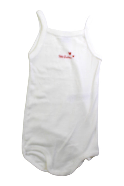 A White Sleeveless Bodysuits from Petit Bateau in size 2T for girl. (Front View)