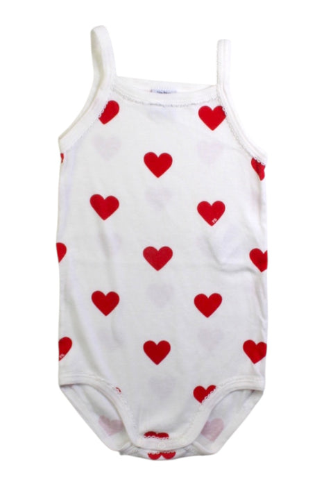 A White Sleeveless Bodysuits from Petit Bateau in size 18-24M for girl. (Front View)