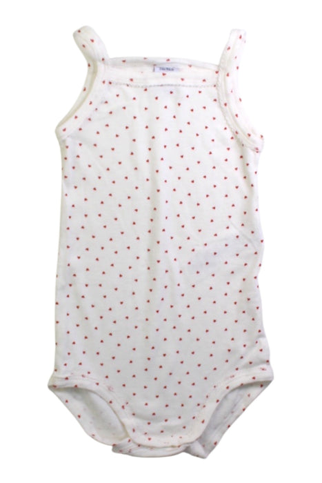 A White Sleeveless Bodysuits from Petit Bateau in size 2T for girl. (Front View)