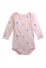 A Pink Long Sleeve Bodysuits from Petit Bateau in size 6-12M for girl. (Front View)