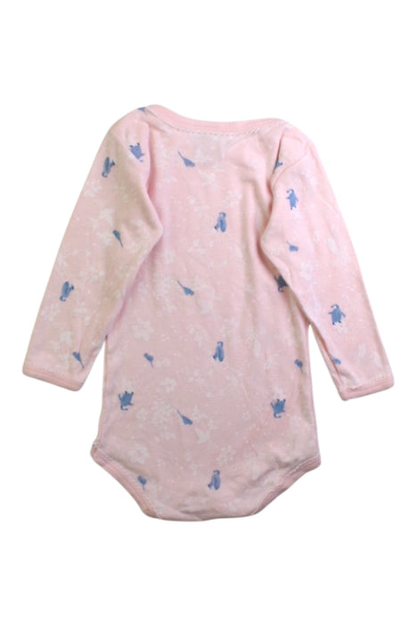 A Pink Long Sleeve Bodysuits from Petit Bateau in size 6-12M for girl. (Back View)