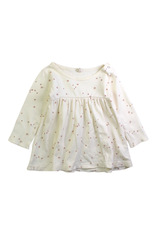 A Ivory Long Sleeve Tops from Quincy Mae in size 2T for girl. (Front View)