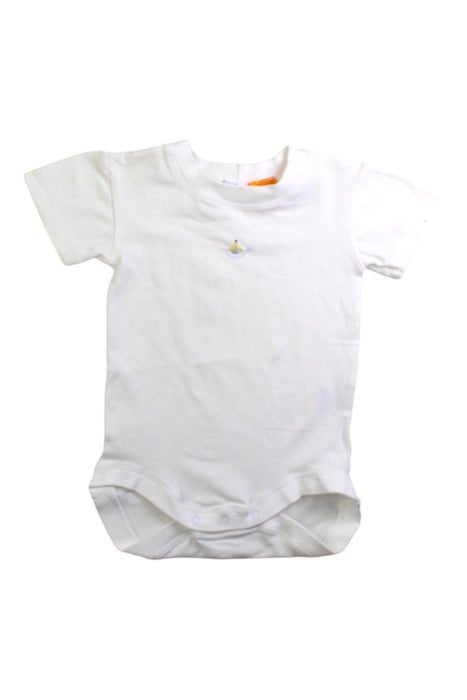 A White Short Sleeve Bodysuits from Dimples in size 12-18M for boy. (Front View)