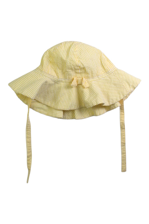 A Yellow Sun Hats from Petit Bateau in size 12-18M for girl. (Front View)