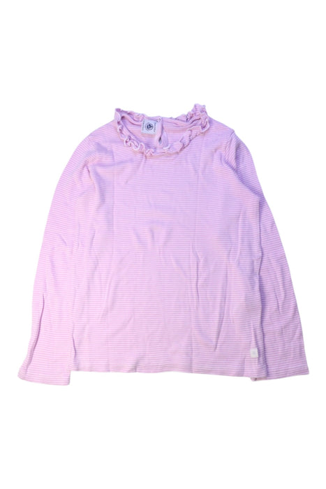 A Pink Long Sleeve Tops from Petit Bateau in size 8Y for girl. (Front View)