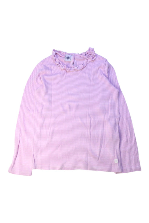 A Pink Long Sleeve Tops from Petit Bateau in size 8Y for girl. (Front View)