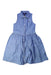 A Blue Sleeveless Dresses from Polo Ralph Lauren in size 6T for girl. (Front View)
