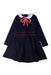 A Navy Long Sleeve Dresses from Jacadi in size 6T for girl. (Front View)