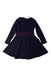 A Navy Long Sleeve Dresses from Jacadi in size 6T for girl. (Back View)