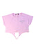 A Pink Short Sleeve Tops from Young Versace in size 6T for girl. (Front View)