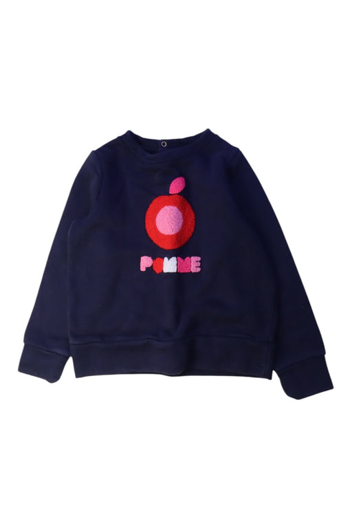A Navy Crewneck Sweatshirts from Jacadi in size 6T for girl. (Front View)