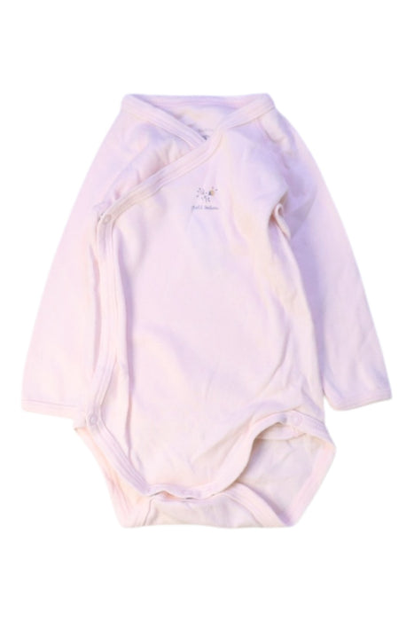 A Ivory Long Sleeve Bodysuits from Petit Bateau in size 3-6M for girl. (Front View)