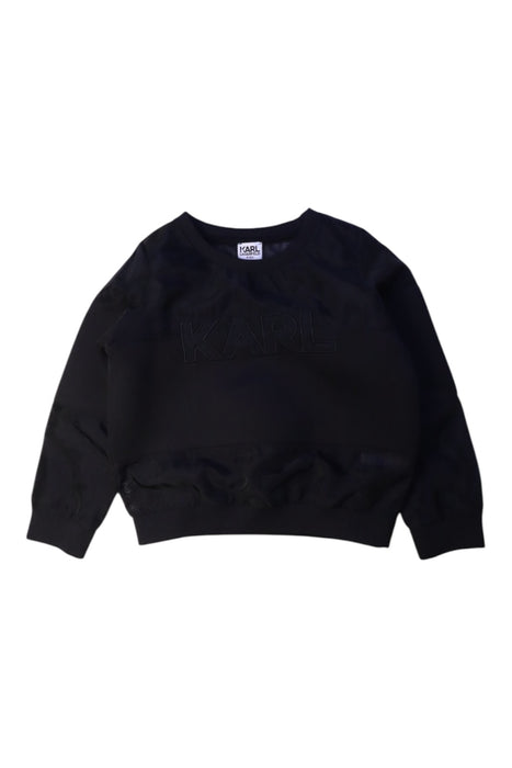 A Black Crewneck Sweatshirts from Karl Lagerfeld in size 6T for girl. (Front View)