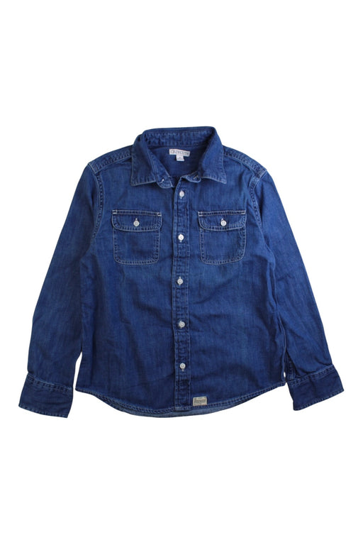 A Blue Long Sleeve Shirts from Crewcuts in size 10Y for boy. (Front View)