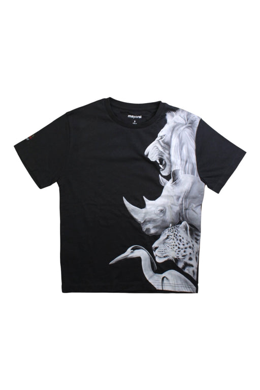 A Black Short Sleeve T Shirts from Mayoral in size 8Y for boy. (Front View)