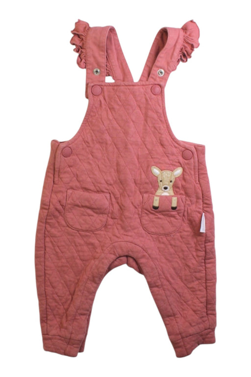 A Pink Long Overalls from purebaby in size 3-6M for girl. (Front View)