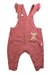 A Pink Long Overalls from purebaby in size 3-6M for girl. (Front View)