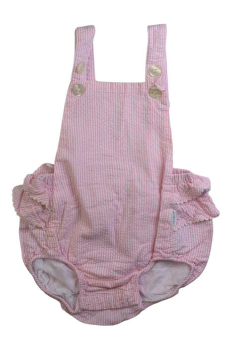 A Pink Sleeveless Rompers from purebaby in size 6-12M for girl. (Front View)