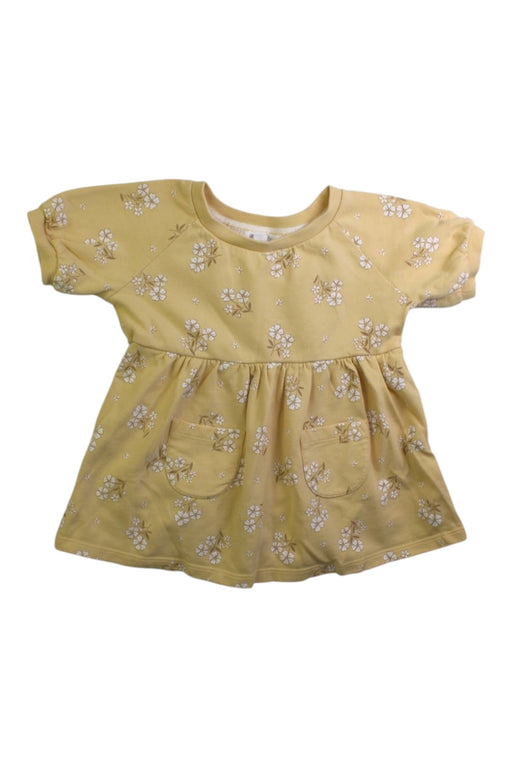 A Yellow Short Sleeve Dresses from purebaby in size 6-12M for girl. (Front View)