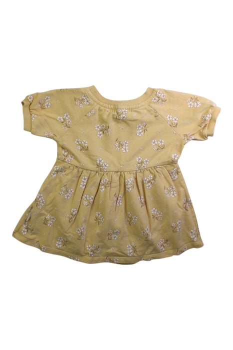 A Yellow Short Sleeve Dresses from purebaby in size 6-12M for girl. (Back View)