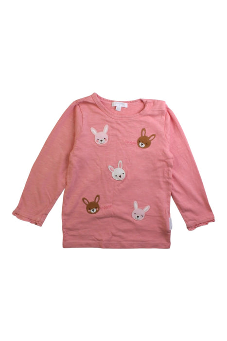 A Pink Long Sleeve Tops from purebaby in size 18-24M for girl. (Front View)