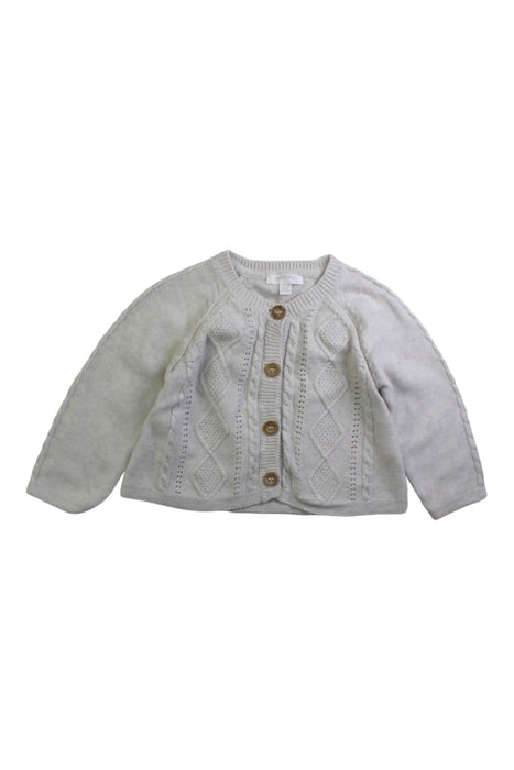 A Grey Cardigans from purebaby in size 12-18M for neutral. (Front View)