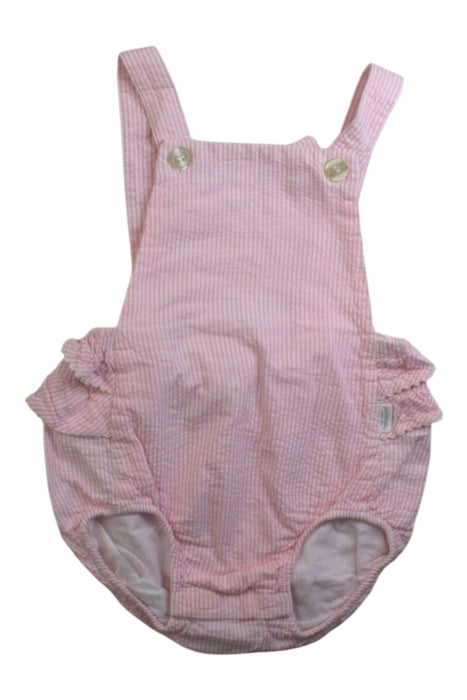 A Pink Overall Shorts from purebaby in size 12-18M for girl. (Front View)