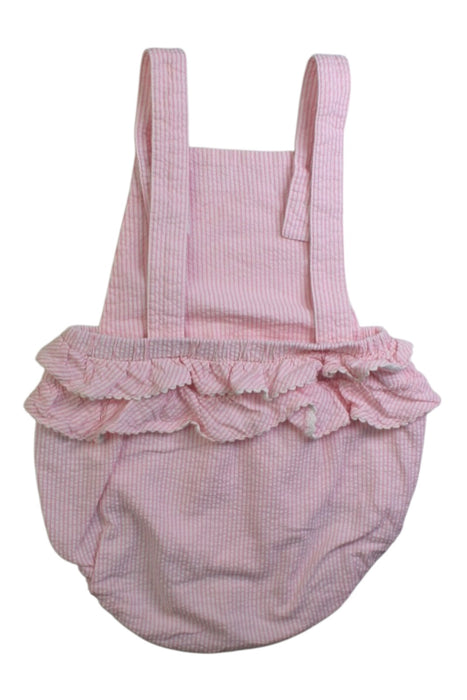 A Pink Overall Shorts from purebaby in size 12-18M for girl. (Back View)