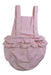 A Pink Overall Shorts from purebaby in size 12-18M for girl. (Back View)